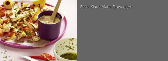 Rezeptbild für "Ofengemüse mit Erdnuss-Dip"
