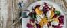 Salat mit Mandarinen und Radicchio und Käsenocken