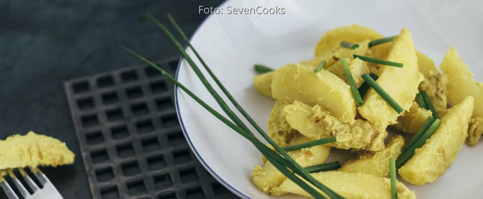 Curry Kartoffeln mit Schnittlauch