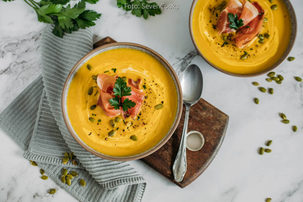 Butternusskürbis Suppe mit Prosciutto von SevenCooks