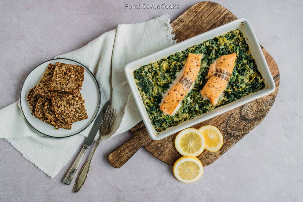 Lachs auf Spinatbett