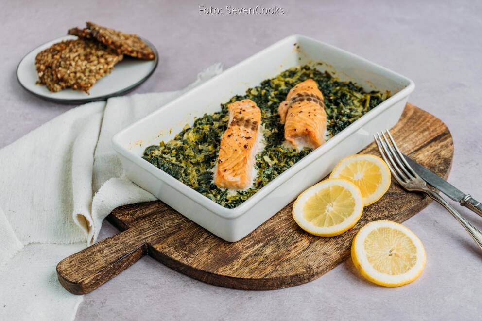 Lachs auf Spinatbett