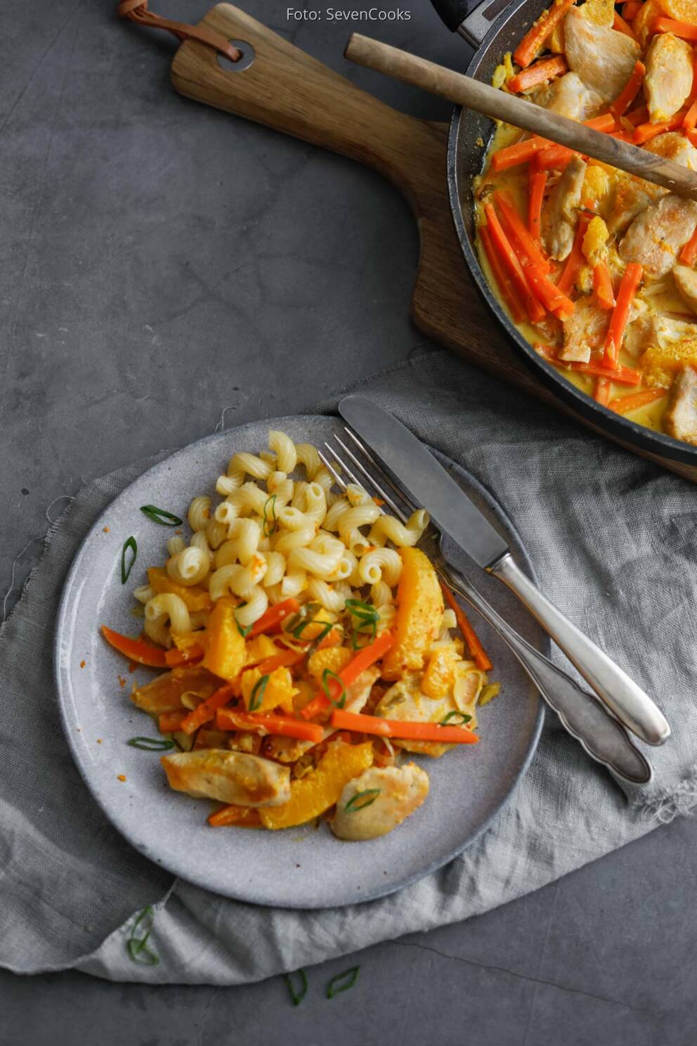 Putengeschnetzeltes mit Karotten-Orangensoße von SevenCooks