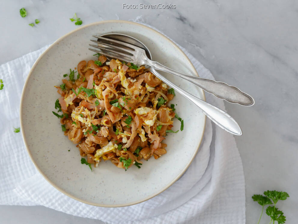 Schinkennudeln mit Ei von SevenCooks