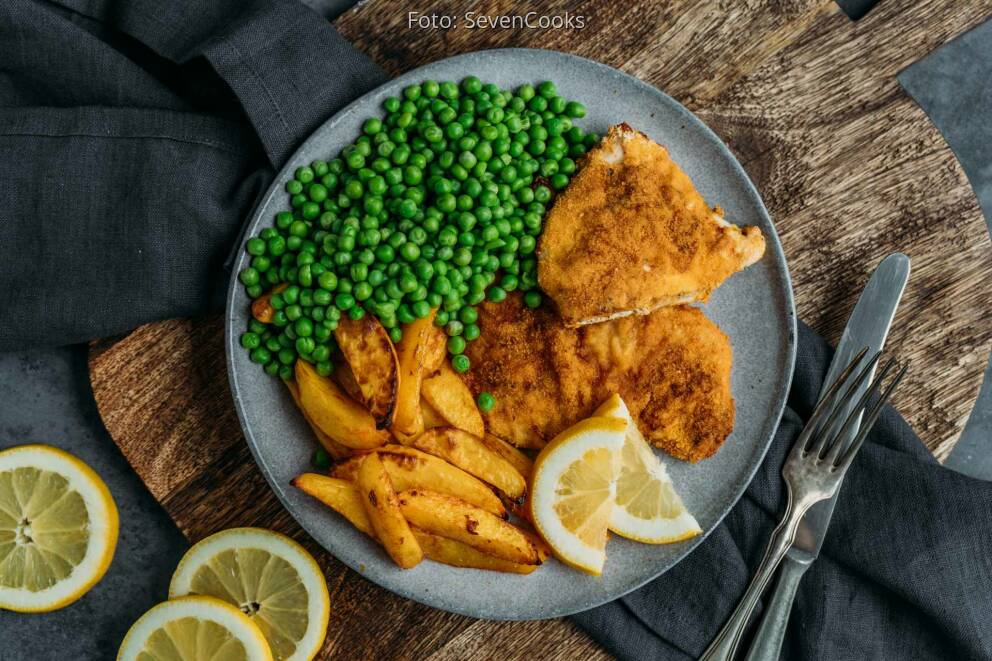 Schnitzel aus dem Ofen mit Wedges