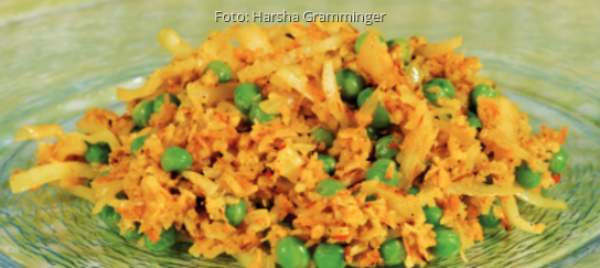 Reis mit Erbsen und Kohl von Harsha Gramminger