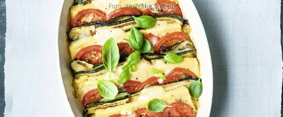 Polenta-Caprese-Auflauf