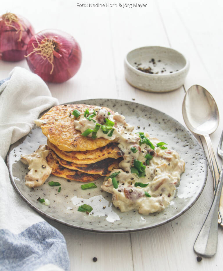 SauerkrautPancakes mit Pilzrahmsauce von Nadine Horn & Jörg Mayer