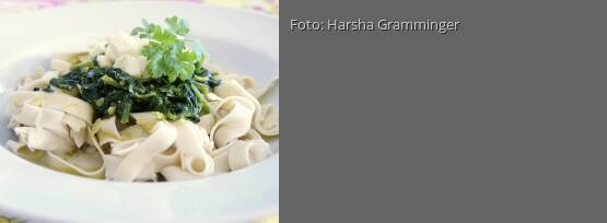 Rezeptbild für "Tagliatelle mit Rahmspinat und Mozzarella"