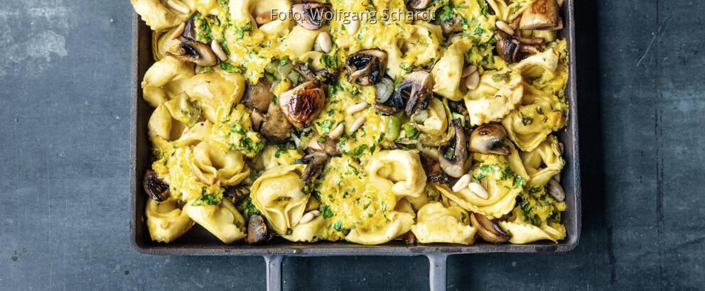 Tortellini-Pilz-Auflauf