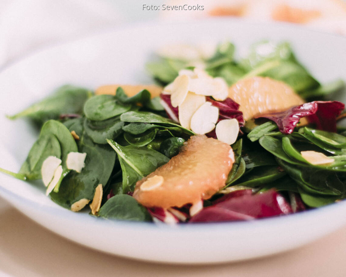 Veganes Rezept: Babyspinat-Salat mit Grapefruit 3