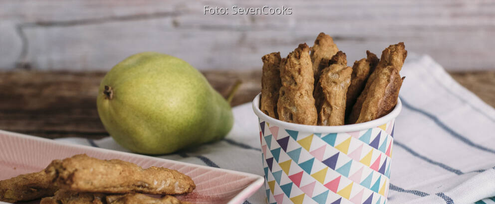 Veganes Rezept: Birnen Dinkelstangen ohne Zucker