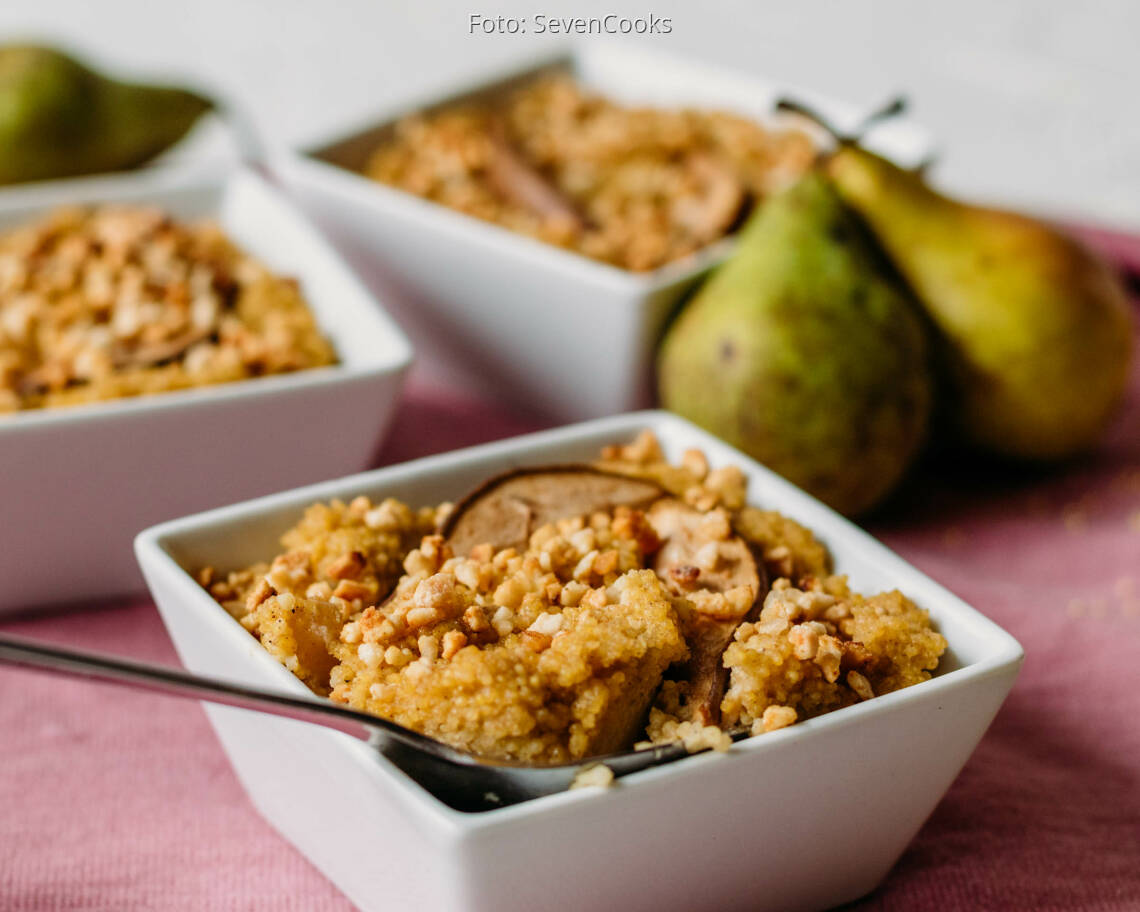 Veganes Rezept: Birnen-Hirse-Auflauf 3