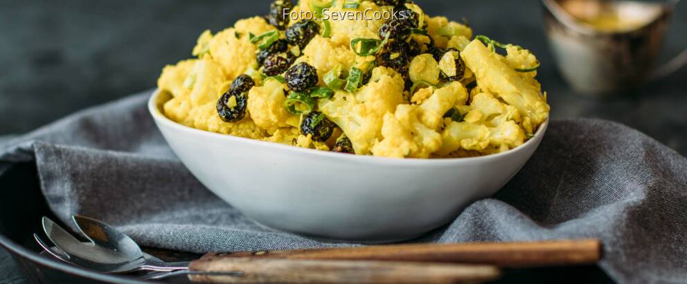 Veganes Rezept: Blumenkohlsalat mit Curry-Dressing_2