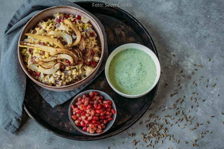 Bulgurpfanne mit Fenchel und Granatapfel von SevenCooks
