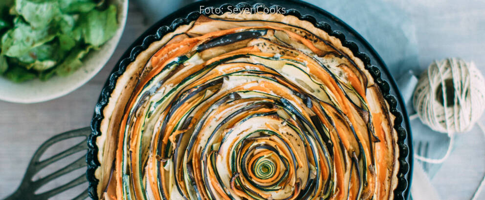 Veganes Rezept: Bunte vegane Gemüsetarte