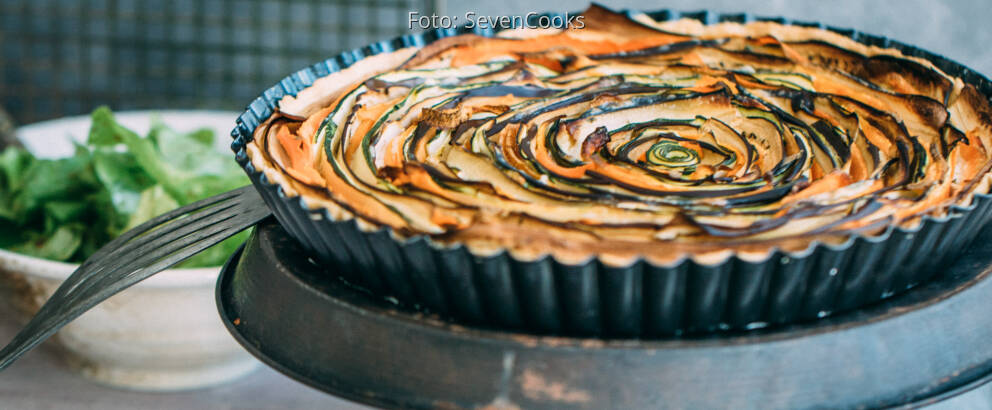 Veganes Rezept: Bunte vegane Gemüsetarte