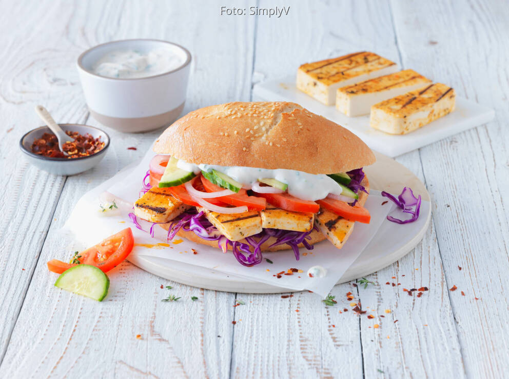 Döner mit veganem Pfannenkäse von Simply V