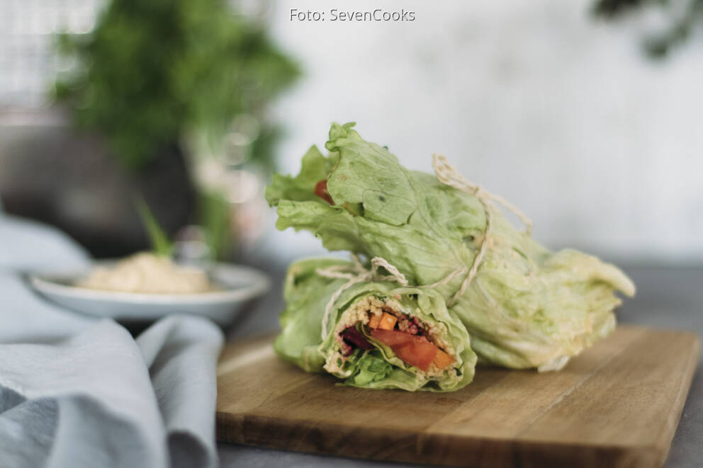Eisbergsalat-Wraps mit Couscousfüllung von SimonCooks