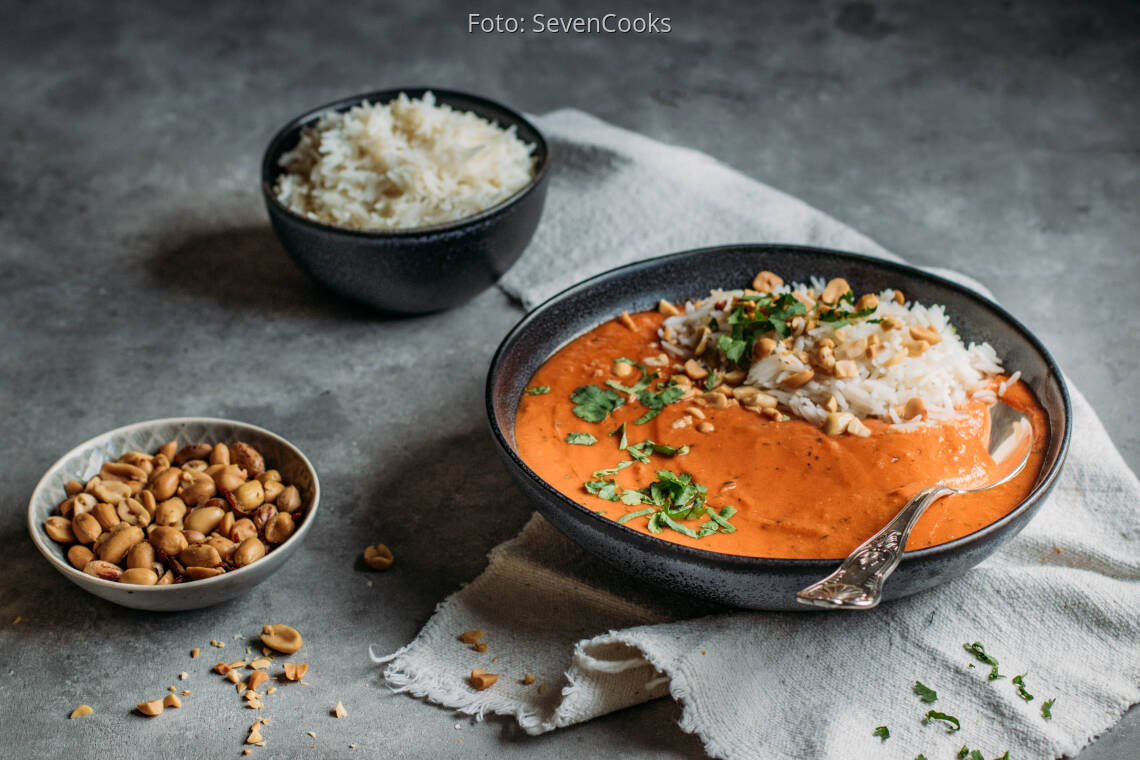 Veganes Rezept: Erdnusssuppe mit Reis 2