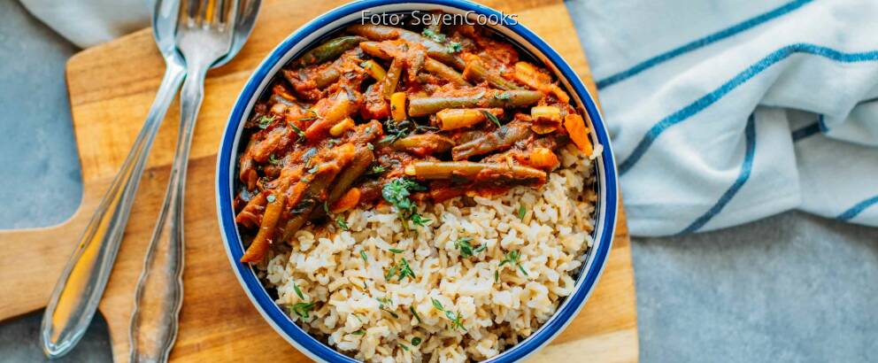 Veganes Rezept: Fasolakia mit Reis 2