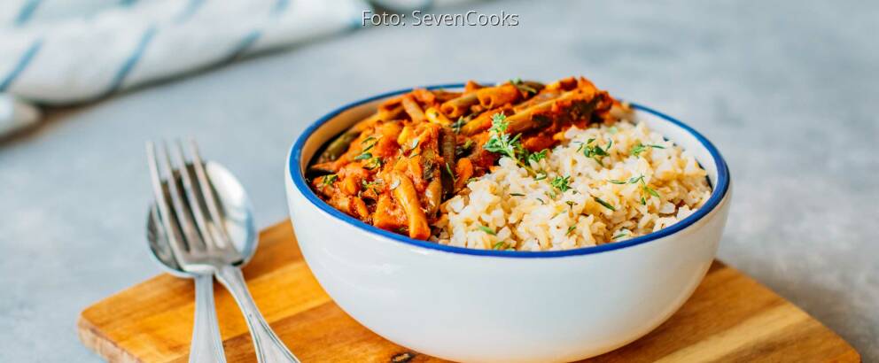 Veganes Rezept: Fasolakia mit Reis 3