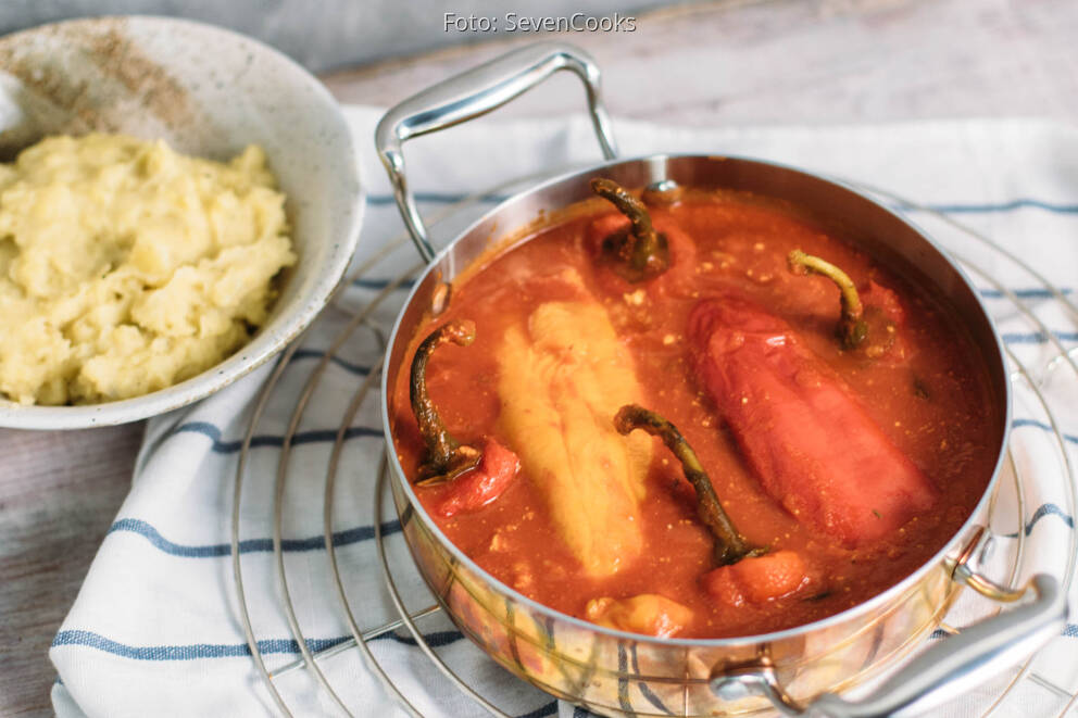 Gefüllte Paprika – mit Tofu und Reis von SevenCooks