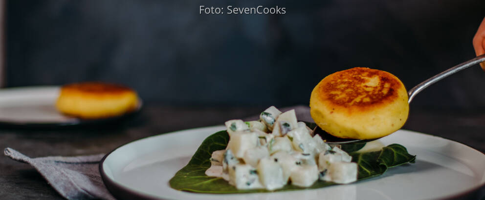 Veganes Rezept: gefüllte Kartoffelküchlein mit Kohlrabiragout 2