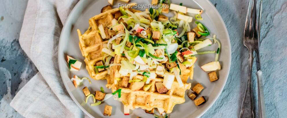Veganes Rezept: Gemüse-Waffeln mit Lauchsalat_2