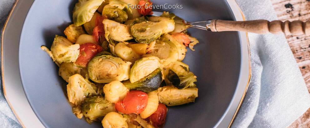 Fertiges Rezept: Gnocchi-Rosenkohl-Pfanne