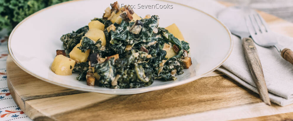 Veganes Rezept: Grünkohl mit Kartoffeln und Räuchertofu 1