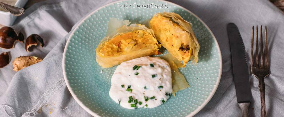 Veganes Rezept: Herbststrudel mit Ingwer-Maronen-Füllung 1