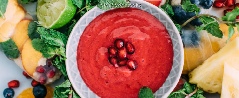 Veganes Rezept: Himbeer-Minze-Dip