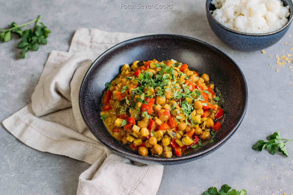 Veganes Rezept: Kichererbsen Zucchini Curry 2