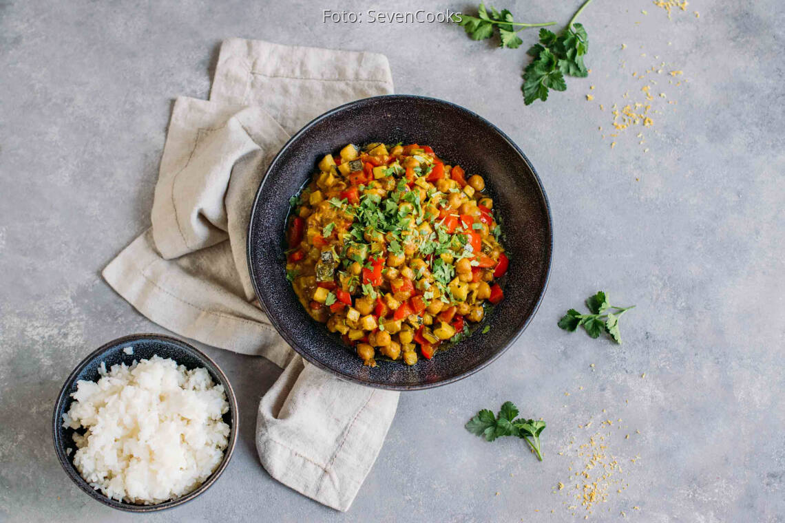 Veganes Rezept: Kichererbsen Zucchini Curry 3