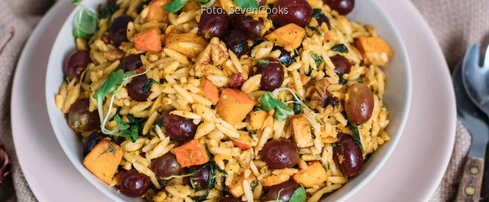 Veganes Rezept: Lauwarmer Nudelsalat mit Griechischen Nudeln