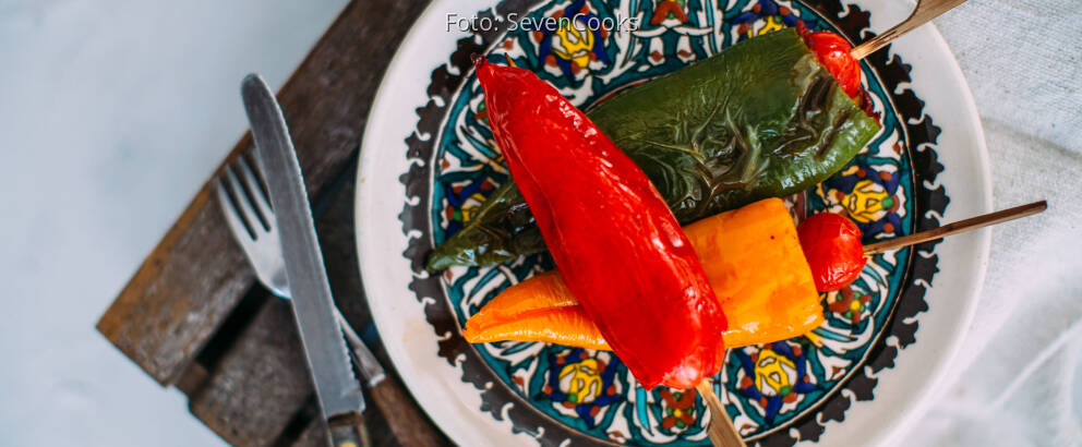 Veganes Rezept: Marinierte Tofu-Paprika-Spieße