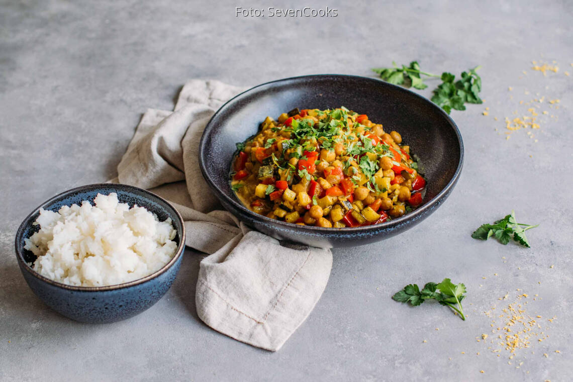 Veganes Rezept: Meal Prep: Kichererbsen-Zucchini-Curry 2