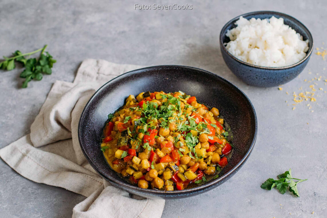 Veganes Rezept: Meal Prep: Kichererbsen-Zucchini-Curry 3