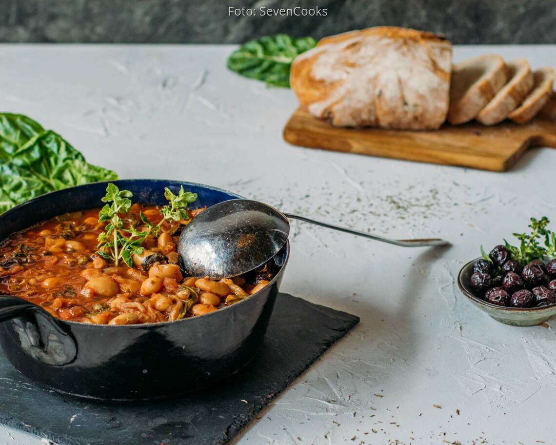 Veganes Rezept: Mediterraner Bohnen-Mangold-Eintopf 3