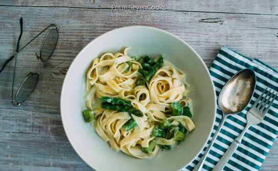 One Pot Pasta Mit Grunem Spargel Schnell Und Einfach Zubereitet Mit Wenigen Zutaten Sevencooks