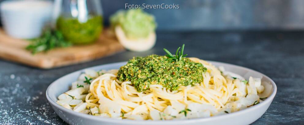 Veganes Rezept: Pasta mit Mairübchen-Pesto 3