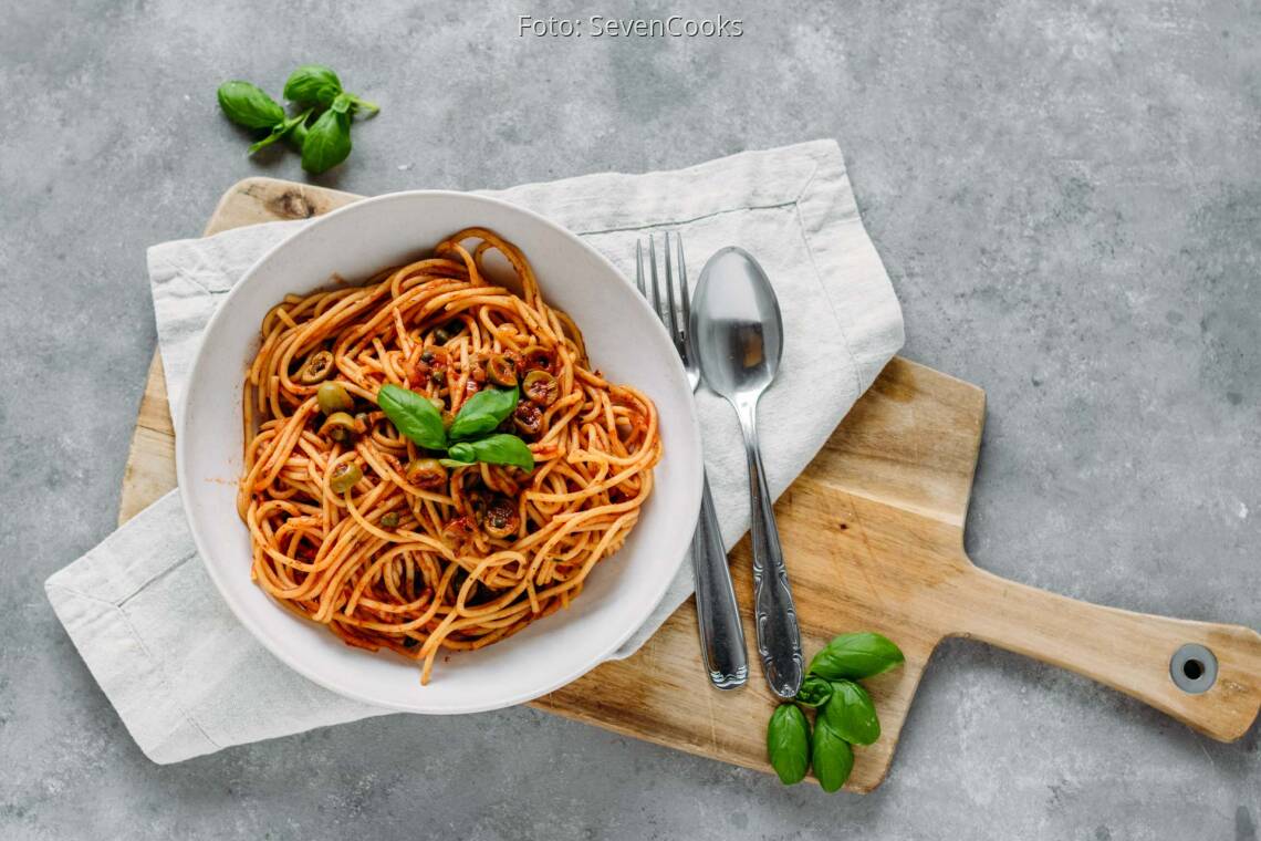 Veganes Rezept: Pasta mit Oliven und Kapern 3