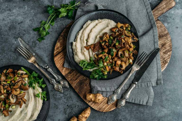 Pilzpfanne mit Topinambur-Pürree von SevenCooks