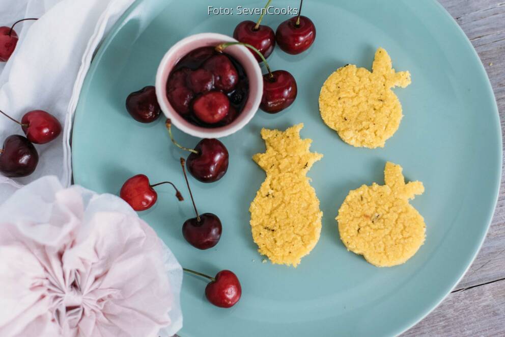 Polentaplätzchen mit Kirschgrütze von SevenCooks