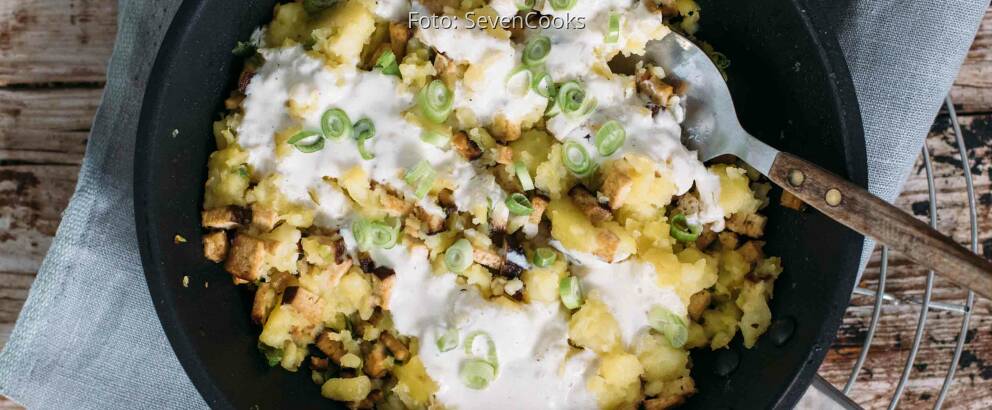 Veganes Rezept: Smashed Potatoes aus der Pfanne