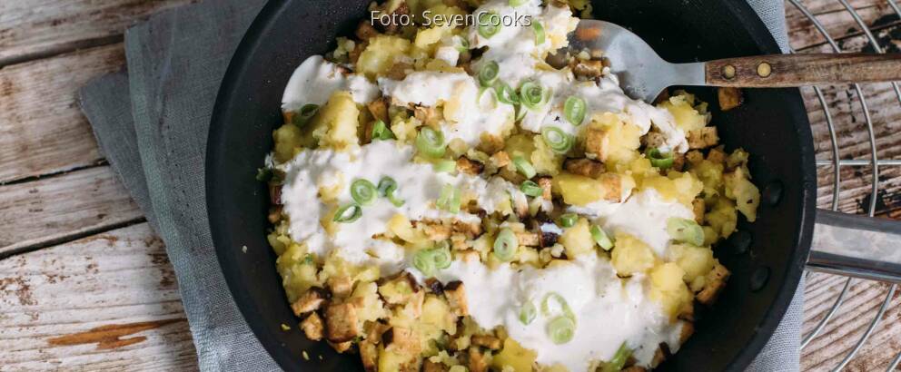 Veganes Rezept: Smashed Potatoes aus der Pfanne