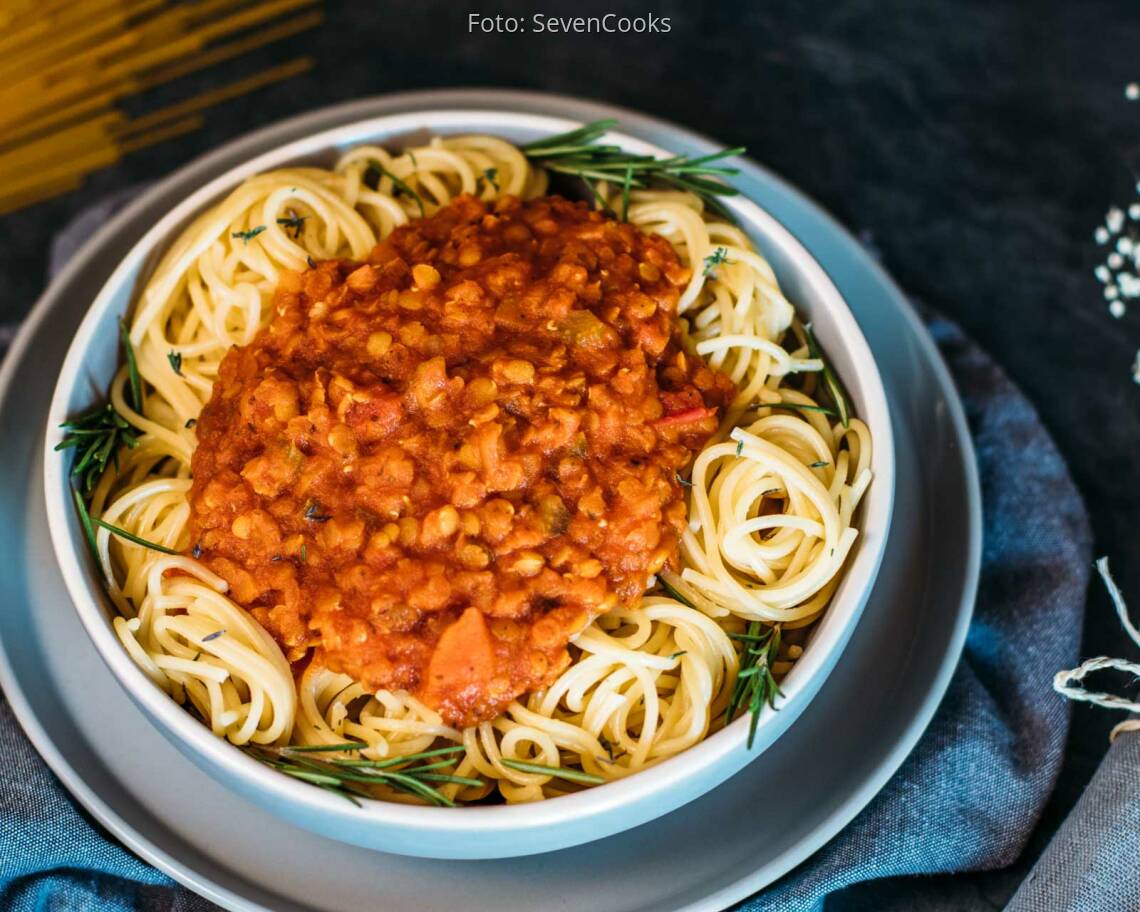 Veganes Rezept: Spaghetti mit Linsenbolognese 3