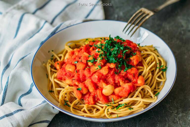 Spaghetti mit weißen Bohnen von SimonCooks