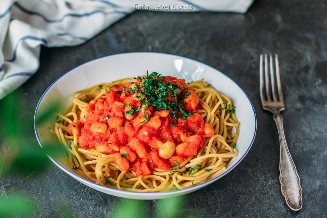 Veganes Rezept: Spaghetti mit weißen Bohnen_2